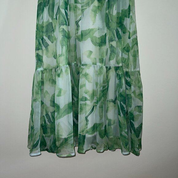 INA green floral gauzy dress - Size Large - Picture 5 of 10